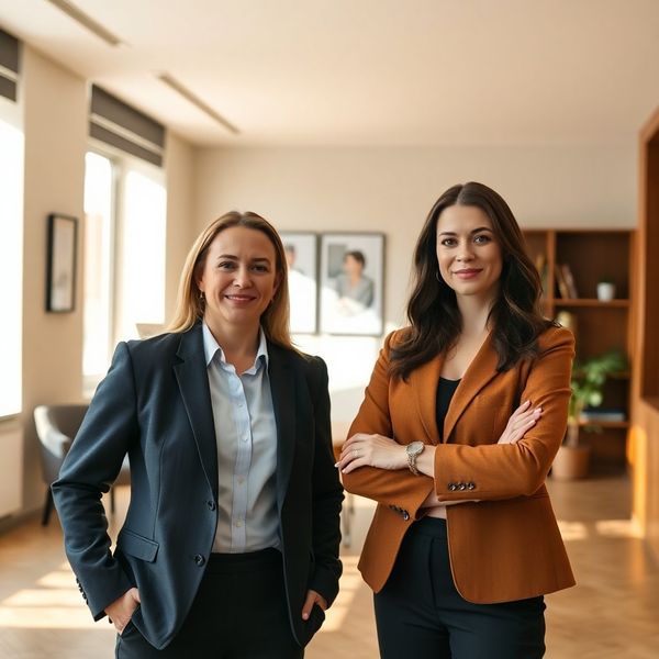 Doi consilieri profesioniști într-un birou luminos din Brașov